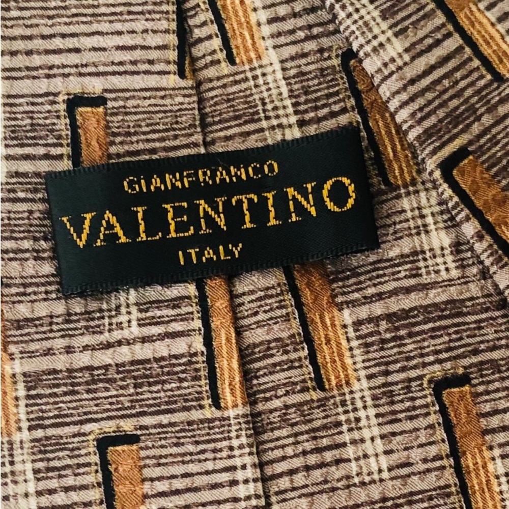 V A L E N T I N O Mens Brown Silk Tie